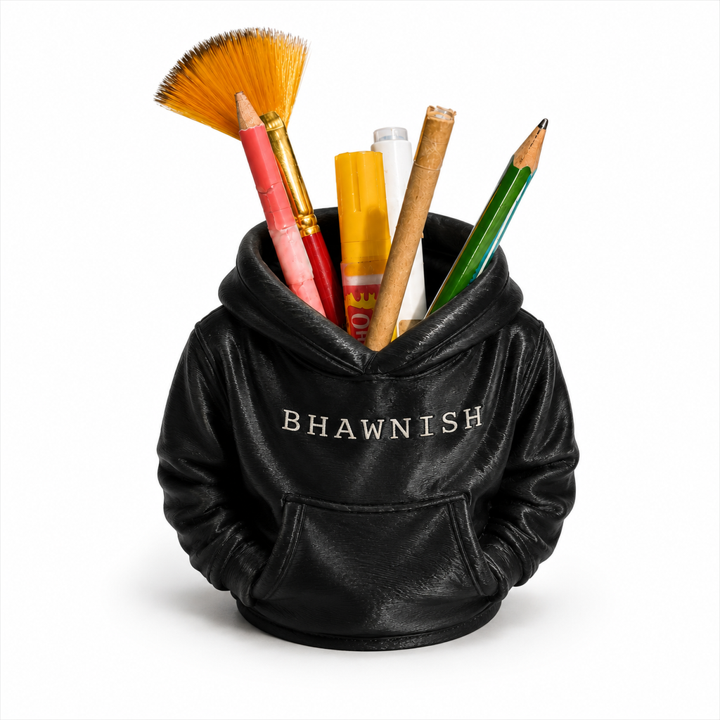 Hoodie pen pot with personalisation