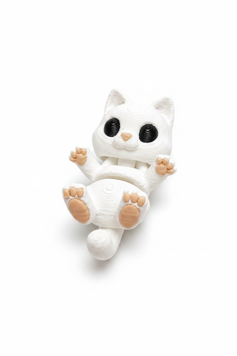White Cat Figurine Cleaned Up