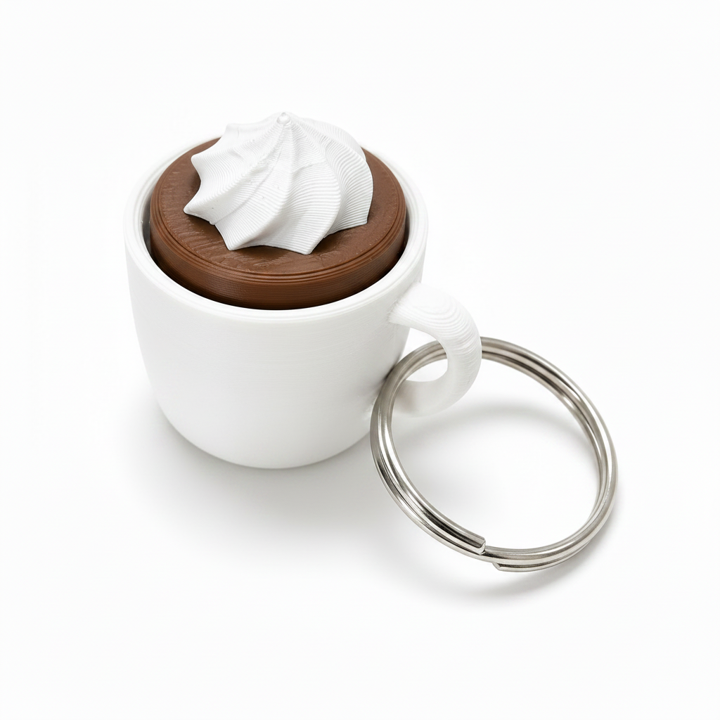 White Mug Keychain