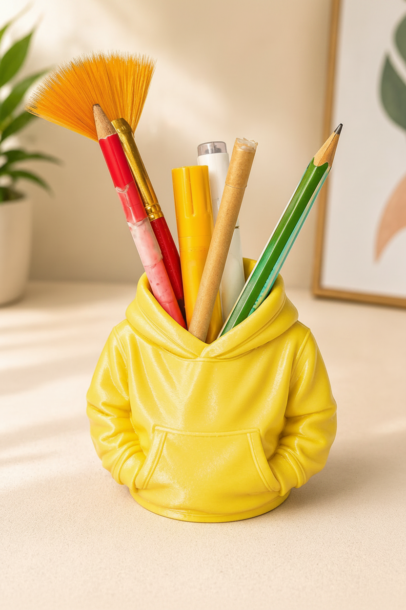 Yellow Hoodie Pen Holder
