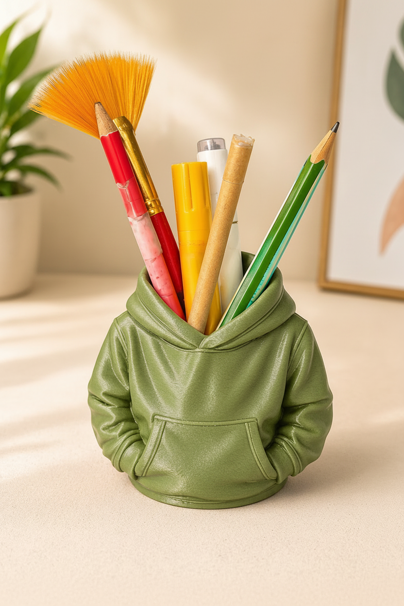 Army Green Hoodie Pen Holder
