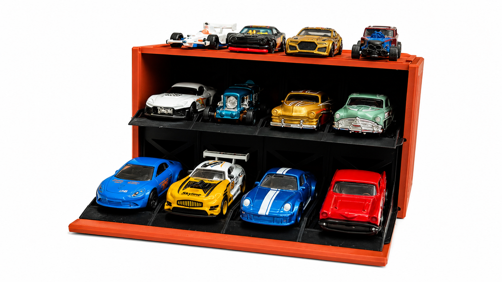 Shipping Container Display Garage | 8 Car Die - Cast Storage & Display Case