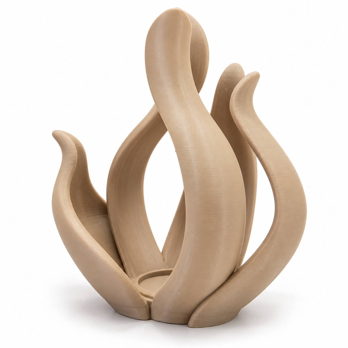 Sculptural Flame LED Tea Light Holder